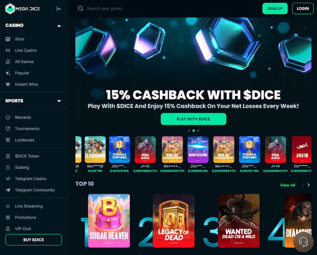 Mega Dice Casino Review